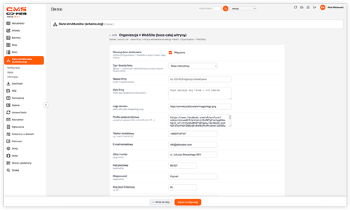 Dane strukturalne schema.org generowane automatycznie dla lepszego SEO